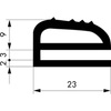 Profil forme E EPDM 65 blanc 23x14mm